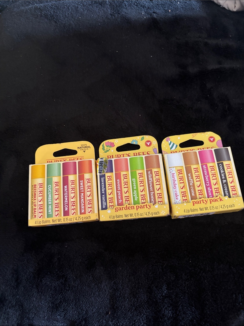 Burt's Bees Lip Balm Variety Packs in Bright Yellow Boxes